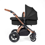 Ickle Bubba Stomp Luxe 12 Piece Cirrus Travel System + Isofix Base - Midnight/Bronze/Tan
