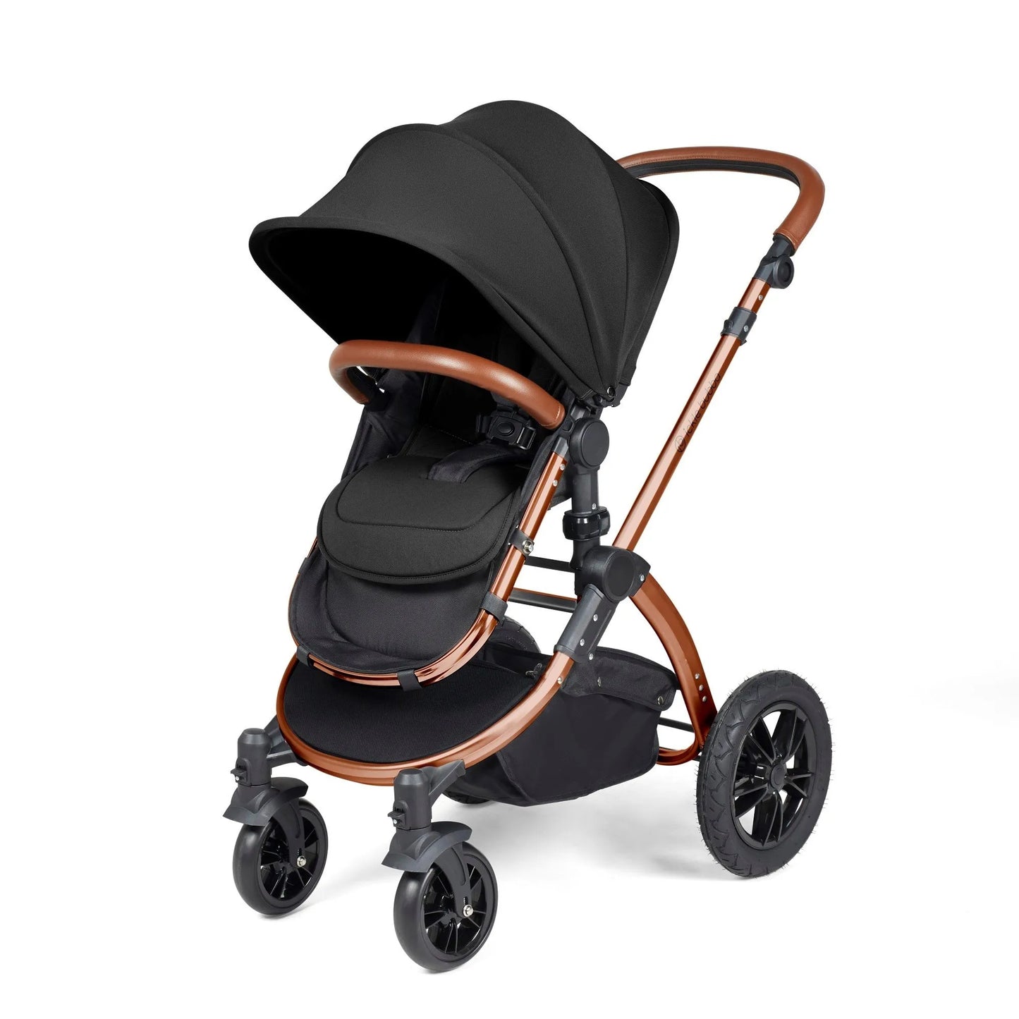 Ickle Bubba Stomp Luxe 12 Piece Cirrus Travel System + Isofix Base - Midnight/Bronze/Tan