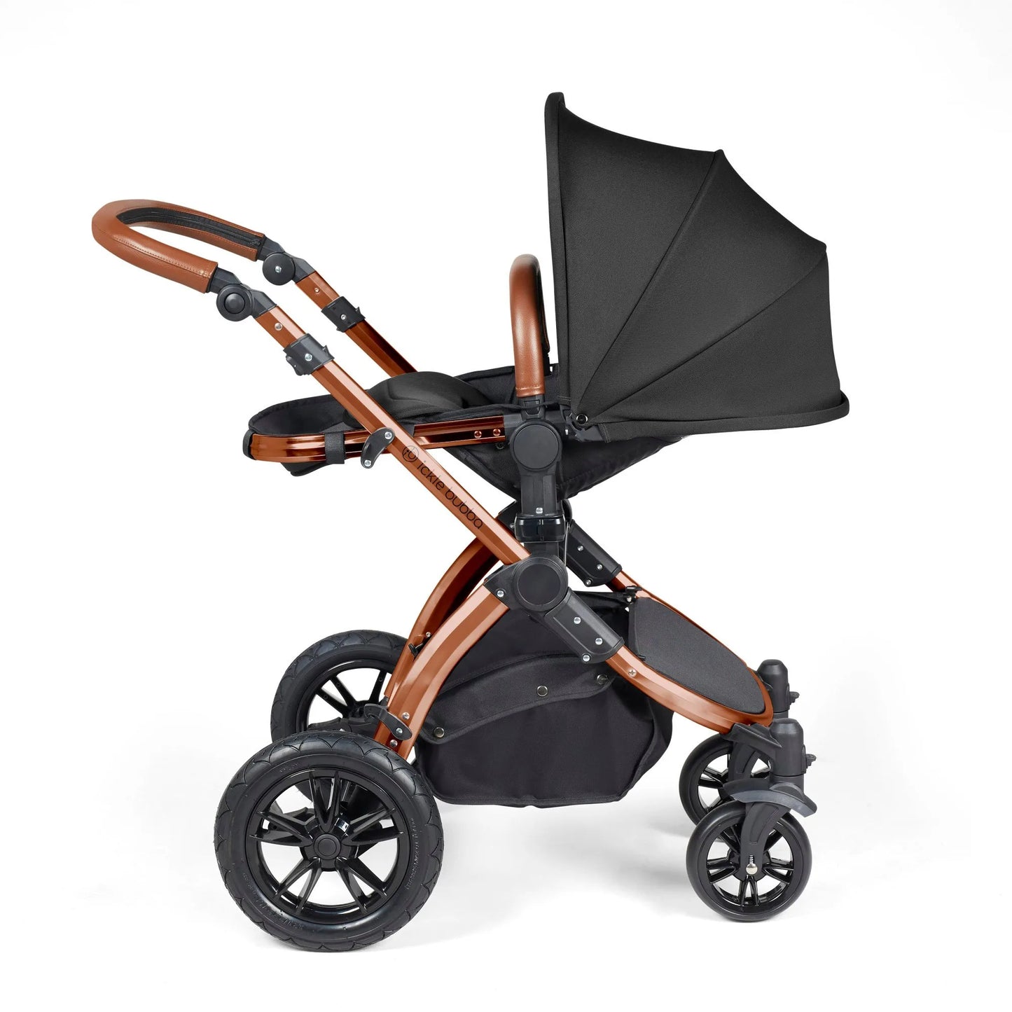 Ickle Bubba Stomp Luxe 12 Piece Cirrus Travel System + Isofix Base - Midnight/Bronze/Tan