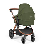 Ickle Bubba Stomp Luxe 14 Piece Travel System & Home Bundle Inc Cirrus Car Seat + Isofix Base - Woodland/Bronze/Tan