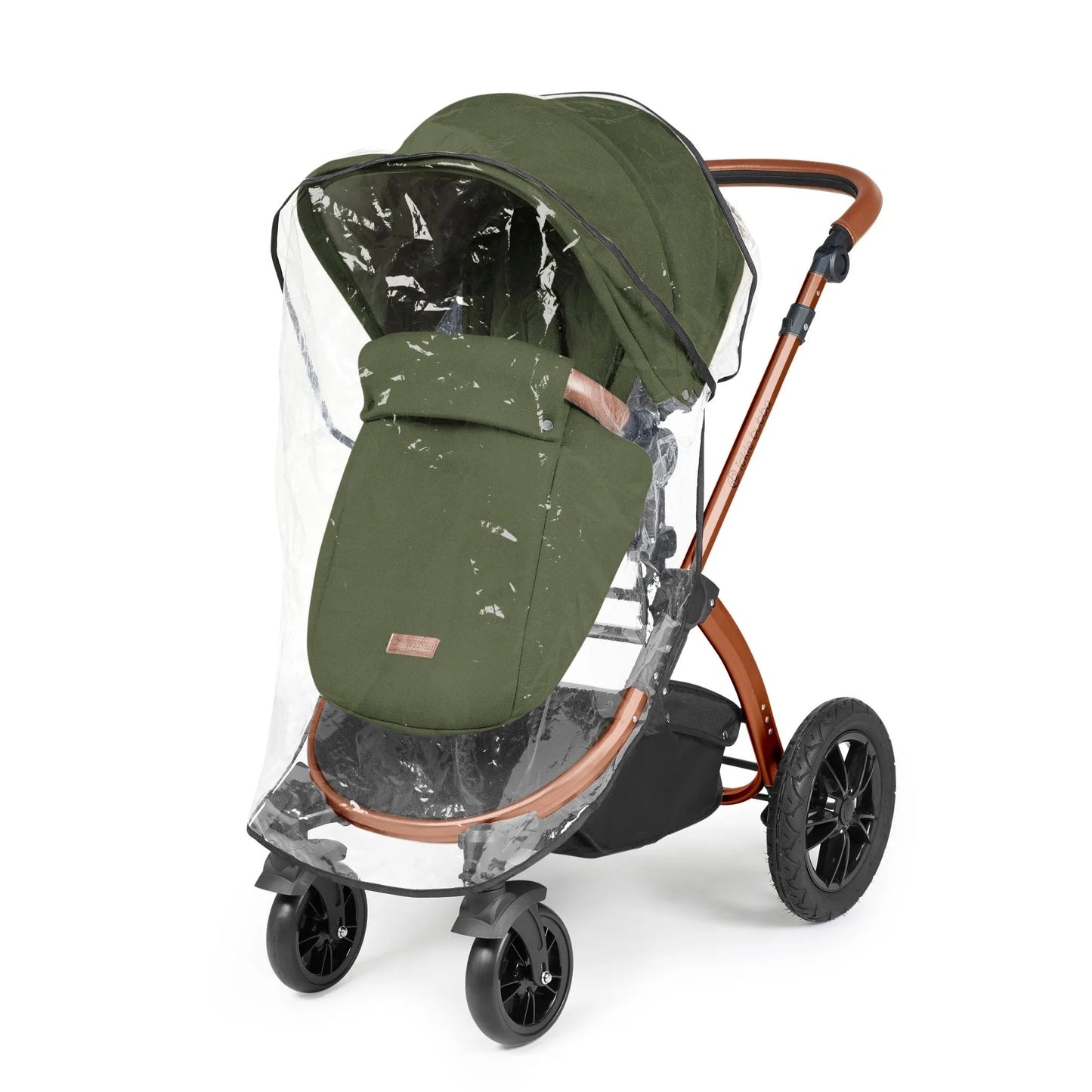 Ickle Bubba Stomp Luxe 14 Piece Travel System & Home Bundle Inc Cirrus Car Seat + Isofix Base - Woodland/Bronze/Tan