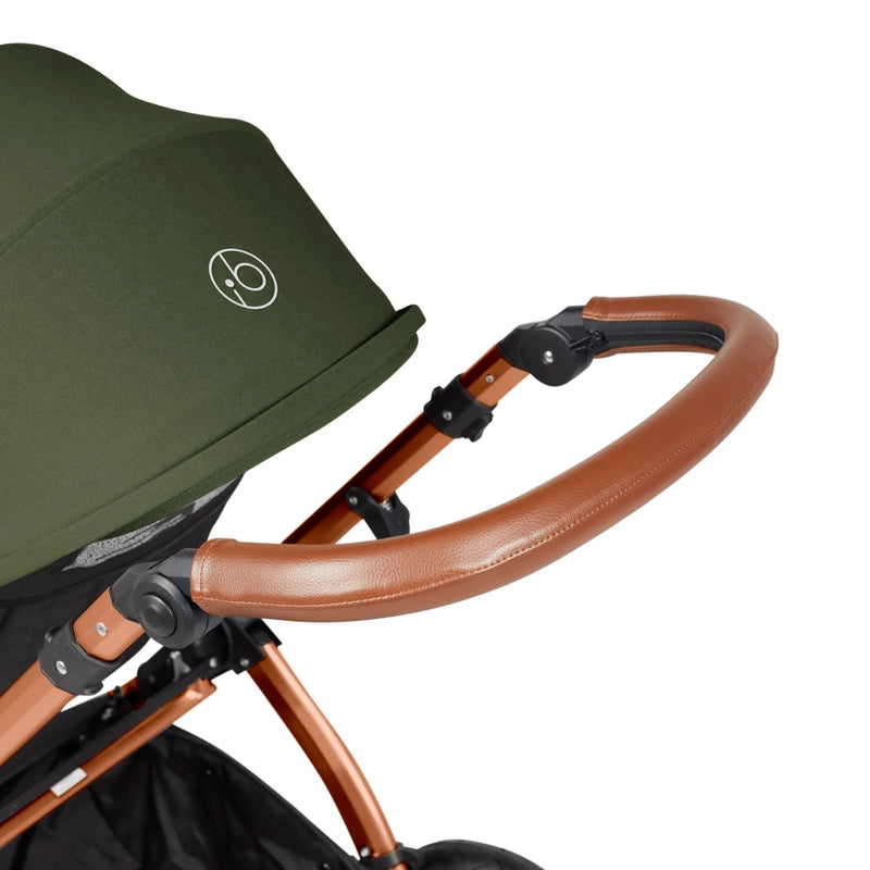 Ickle Bubba Stomp Luxe 14 Piece Travel System & Home Bundle Inc Cirrus Car Seat + Isofix Base - Woodland/Bronze/Tan