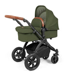 Ickle Bubba Stomp Luxe 12 Piece Cirrus Travel System + Isofix Base - Woodland Black/Tan