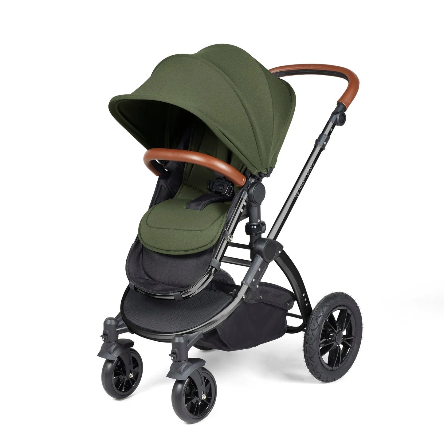 Ickle Bubba Stomp Luxe 12 Piece Cirrus Travel System + Isofix Base - Woodland Black/Tan