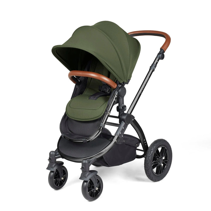 Ickle Bubba Stomp Luxe All in One Premium Travel System with ISOFIX Base - Woodland Black/Tan