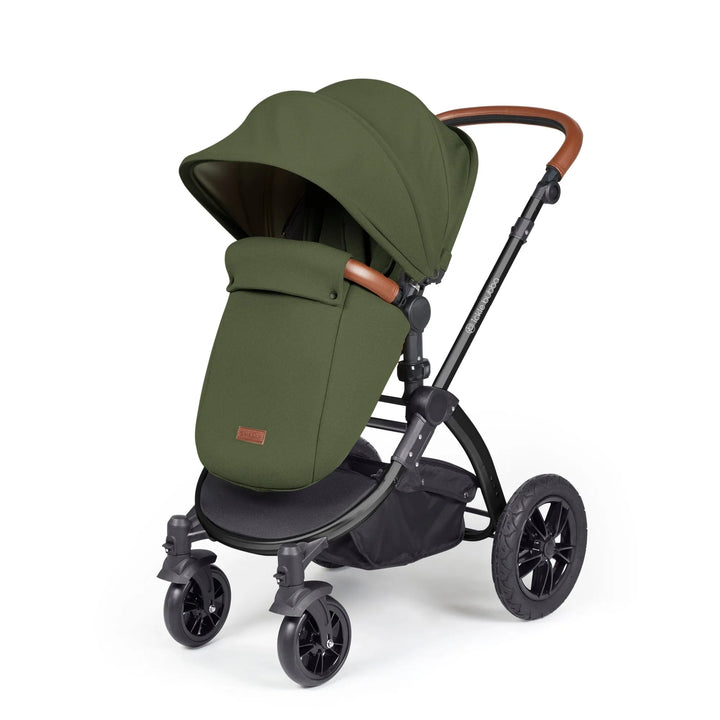 Ickle Bubba Stomp Luxe All in One Premium Travel System with ISOFIX Base - Woodland Black/Tan