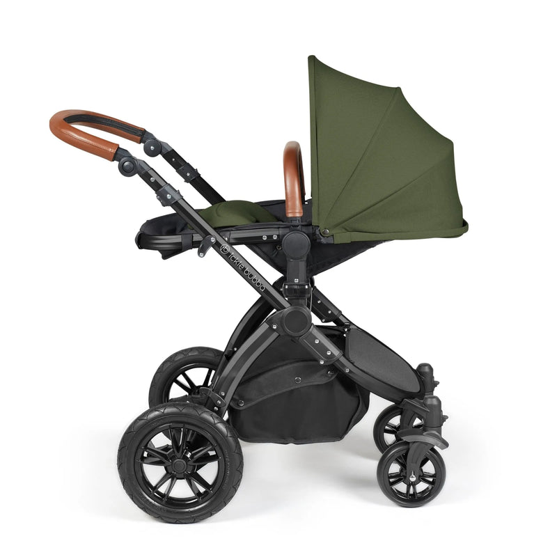 Ickle Bubba Stomp Luxe 12 Piece Cirrus Travel System + Isofix Base - Woodland Black/Tan