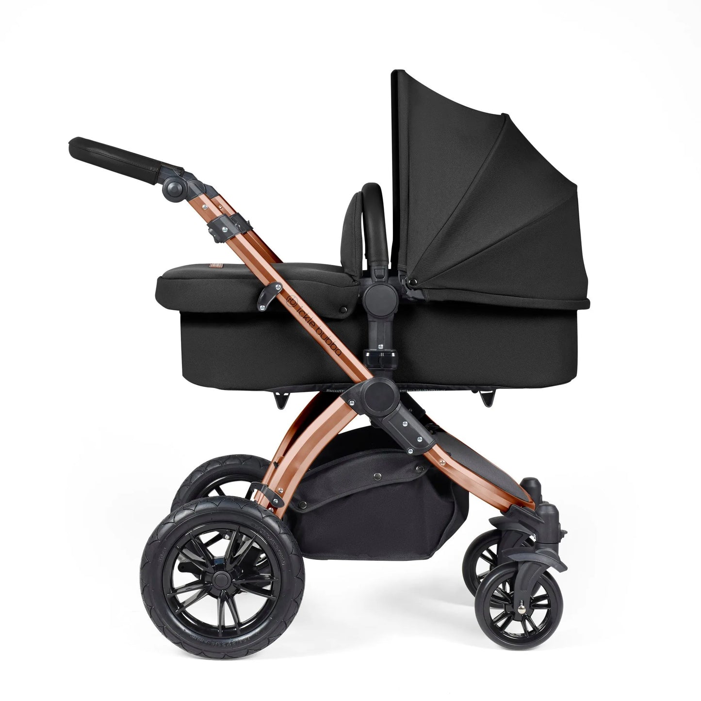 Ickle Bubba Stomp Luxe 12 Piece Cirrus Travel System + Isofix Base - Midnight/Bronze/Black