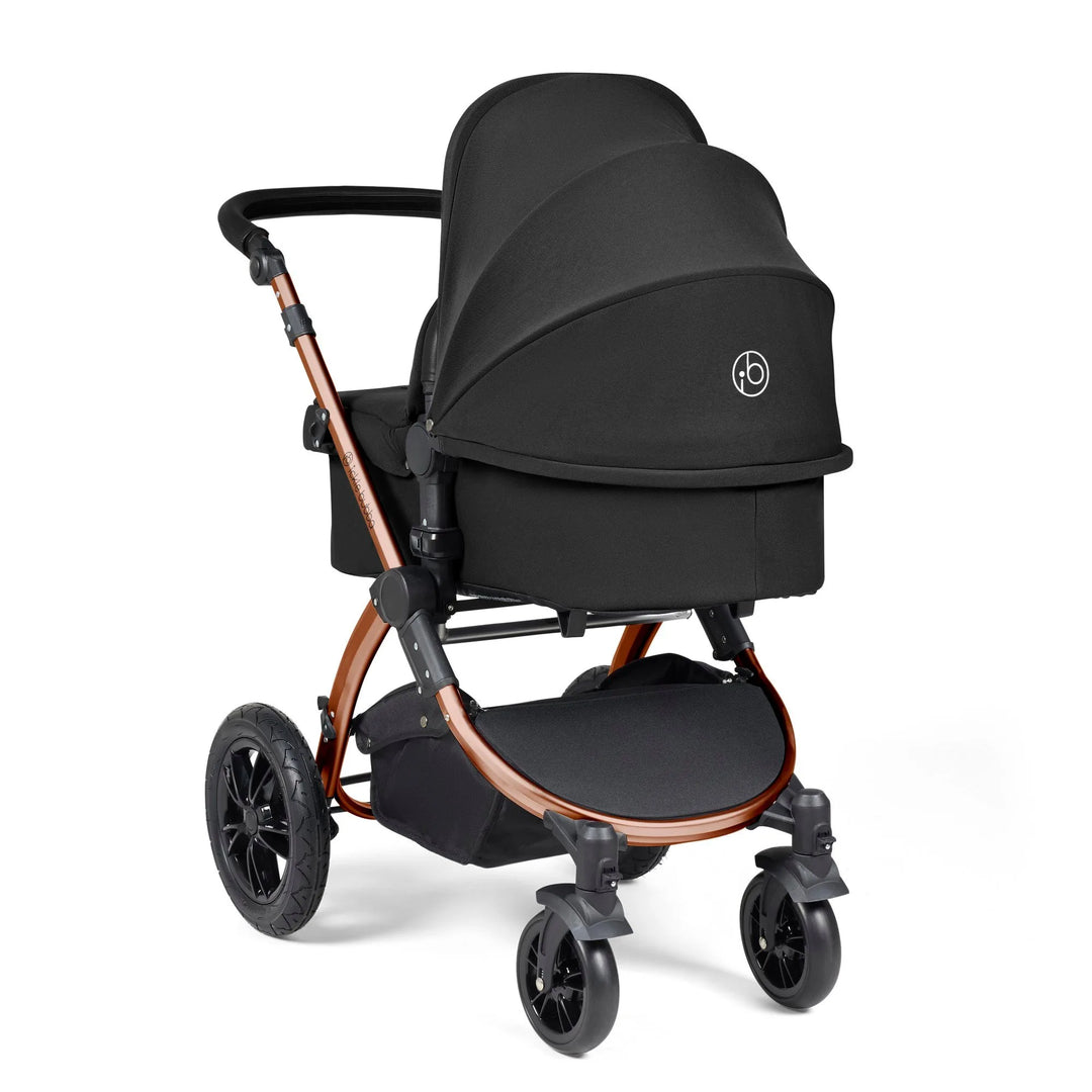 Ickle Bubba Stomp Luxe All in One Premium Travel System with ISOFIX Base - Midnight Bronze/ Black