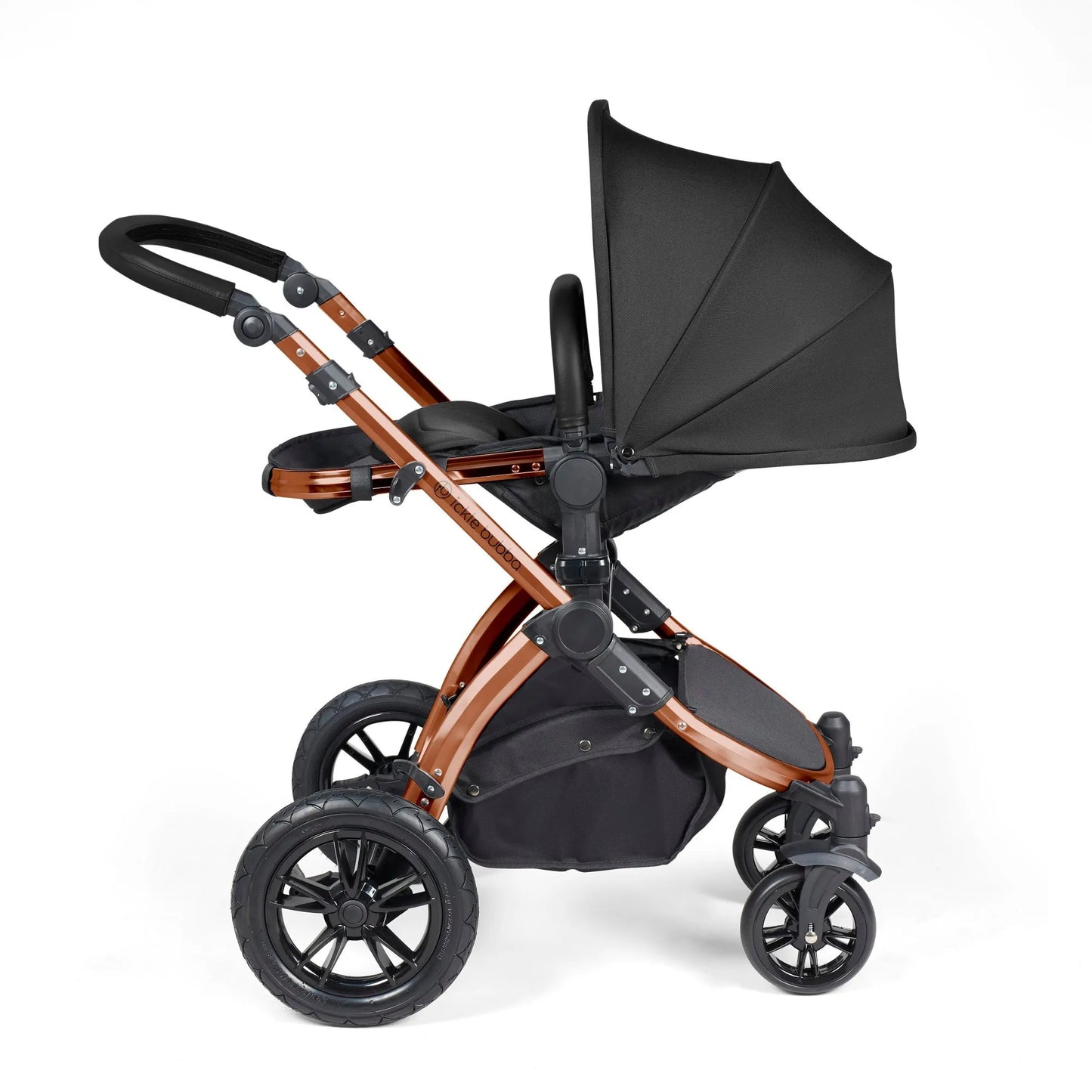 Ickle Bubba Stomp Luxe 12 Piece Cirrus Travel System + Isofix Base - Midnight/Bronze/Black