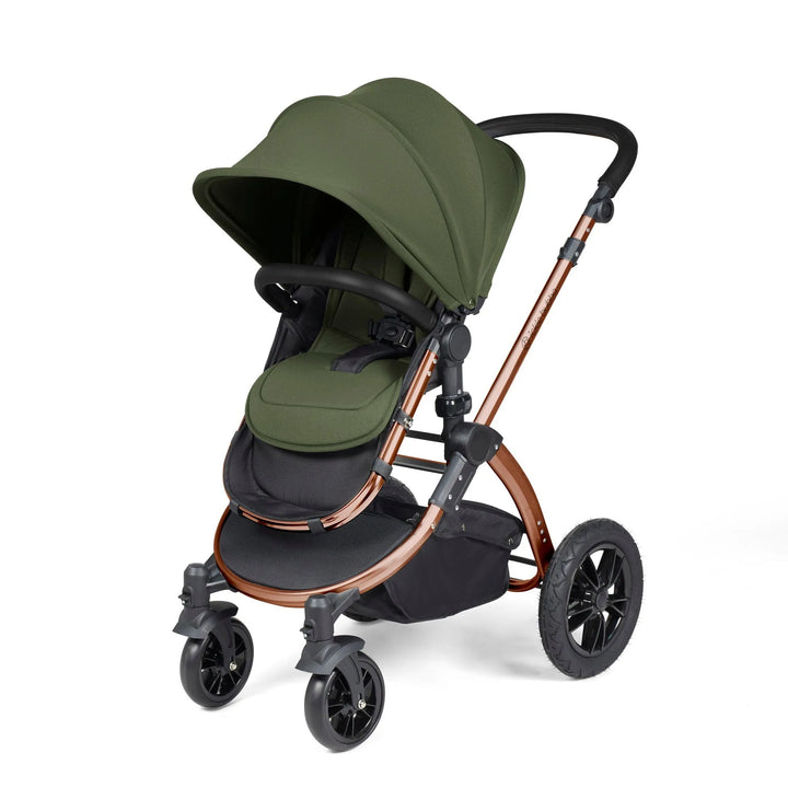 Ickle Bubba Stomp Luxe All in One Premium Travel System with ISOFIX Base - Woodland Bronze/Black