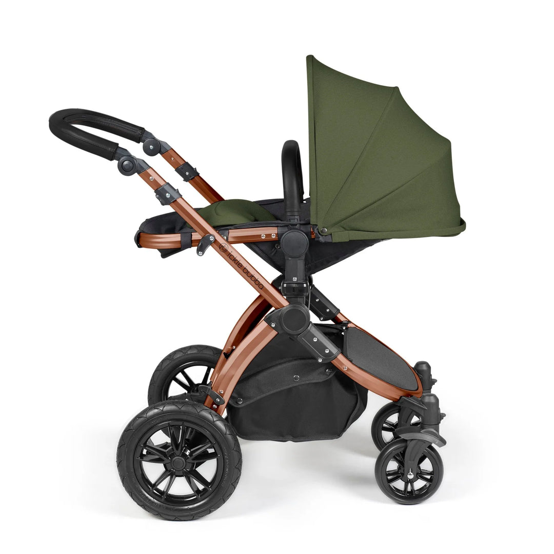 Ickle Bubba Stomp Luxe All in One Premium Travel System with ISOFIX Base - Woodland Bronze/Black