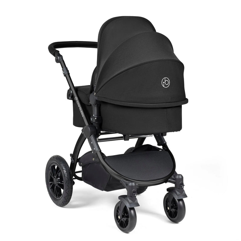 Ickle Bubba Stomp Luxe 14 Piece Travel System & Home Bundle Inc Cirrus Car Seat + Isofix Base - Black/Midnight/Black