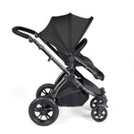 Ickle Bubba Stomp Luxe 14 Piece Travel System & Home Bundle Inc Cirrus Car Seat + Isofix Base - Black/Midnight/Black