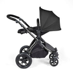Ickle Bubba Stomp Luxe 14 Piece Travel System & Home Bundle Inc Cirrus Car Seat + Isofix Base - Black/Midnight/Black