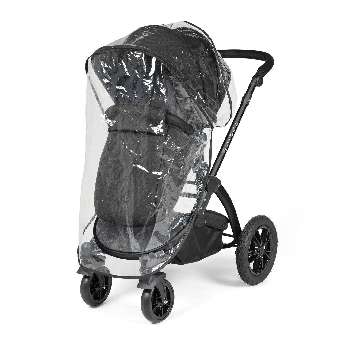 Ickle Bubba Stomp Luxe 14 Piece Travel System & Home Bundle Inc Cirrus Car Seat + Isofix Base - Black/Midnight/Black