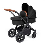 Ickle Bubba Stomp Luxe 12 Piece Cirrus Travel System + Isofix Base - Midnight/Black/Tan