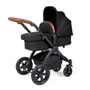 Ickle Bubba Stomp Luxe All in One Premium Travel System with ISOFIX Base - Midnight Black/Tan