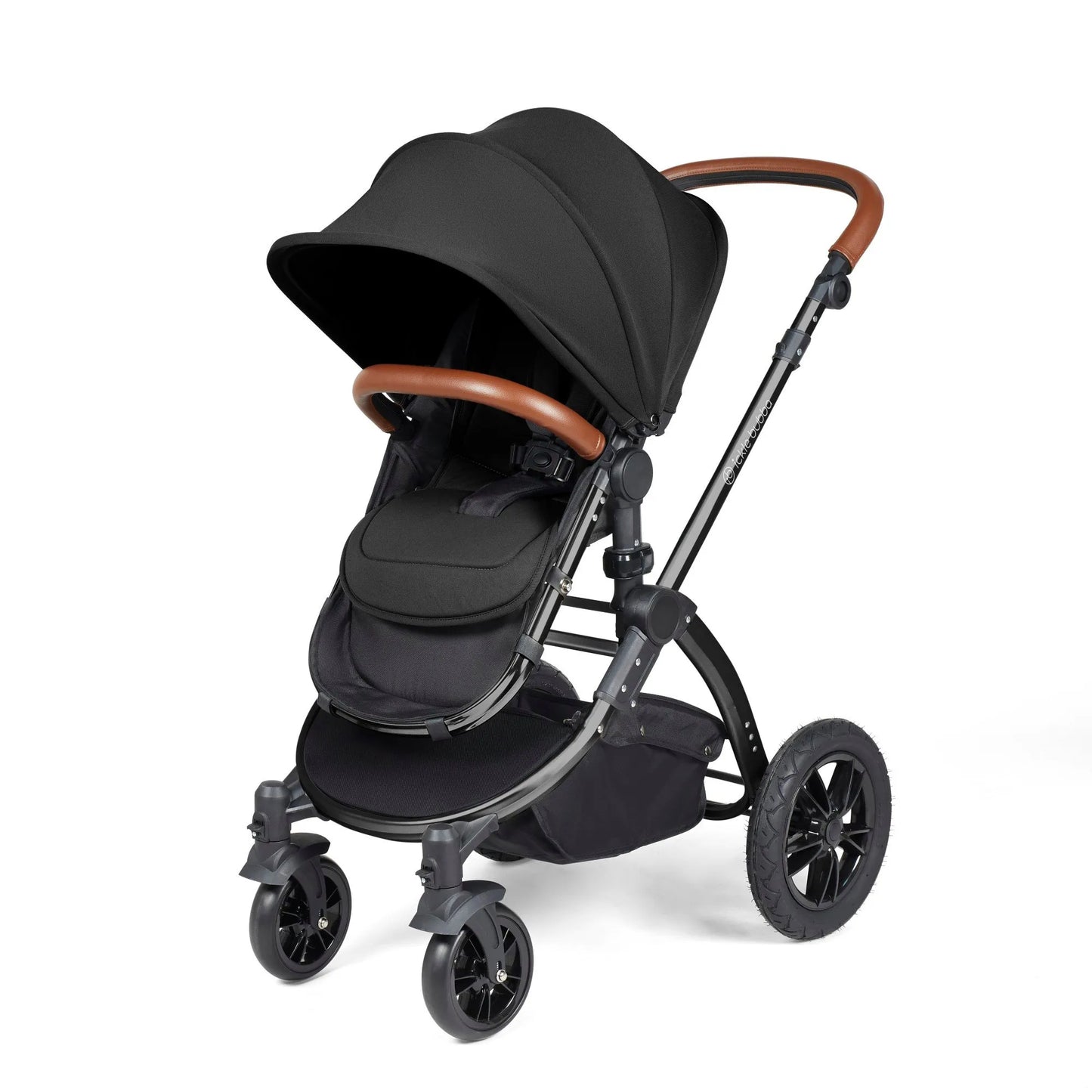 Ickle Bubba Stomp Luxe 12 Piece Cirrus Travel System + Isofix Base - Midnight/Black/Tan