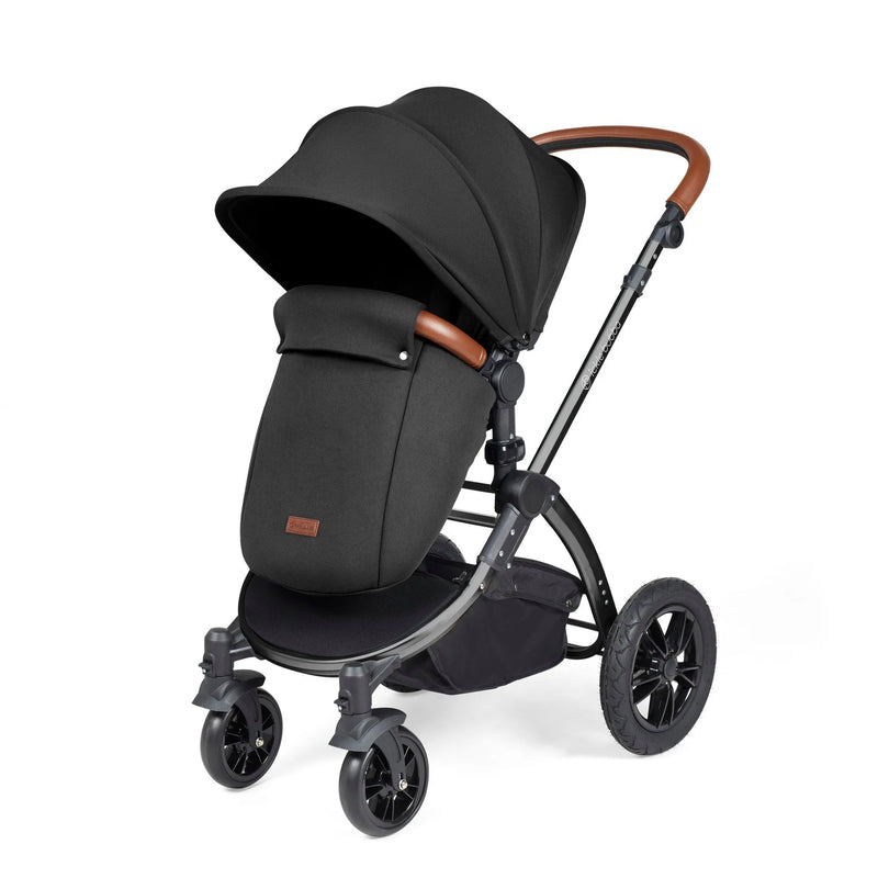 Ickle Bubba Stomp Luxe 12 Piece Cirrus Travel System + Isofix Base - Midnight/Black/Tan