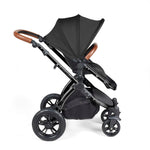 Ickle Bubba Stomp Luxe 12 Piece Cirrus Travel System + Isofix Base - Midnight/Black/Tan