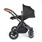 Ickle Bubba Stomp Luxe 12 Piece Cirrus Travel System + Isofix Base - Midnight/Black/Tan