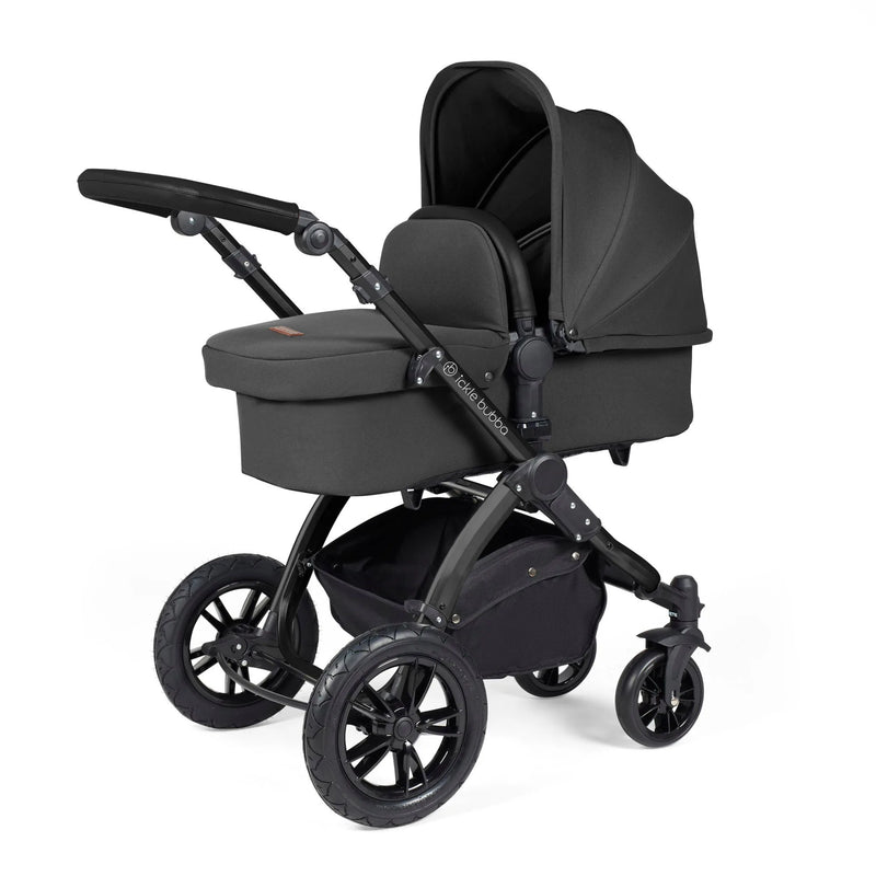 Ickle Bubba Stomp Luxe 12 Piece Cirrus Travel System + Isofix Base - Charcoal Grey/Black/Black