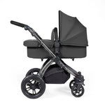 Ickle Bubba Stomp Luxe 12 Piece Cirrus Travel System + Isofix Base - Charcoal Grey/Black/Black