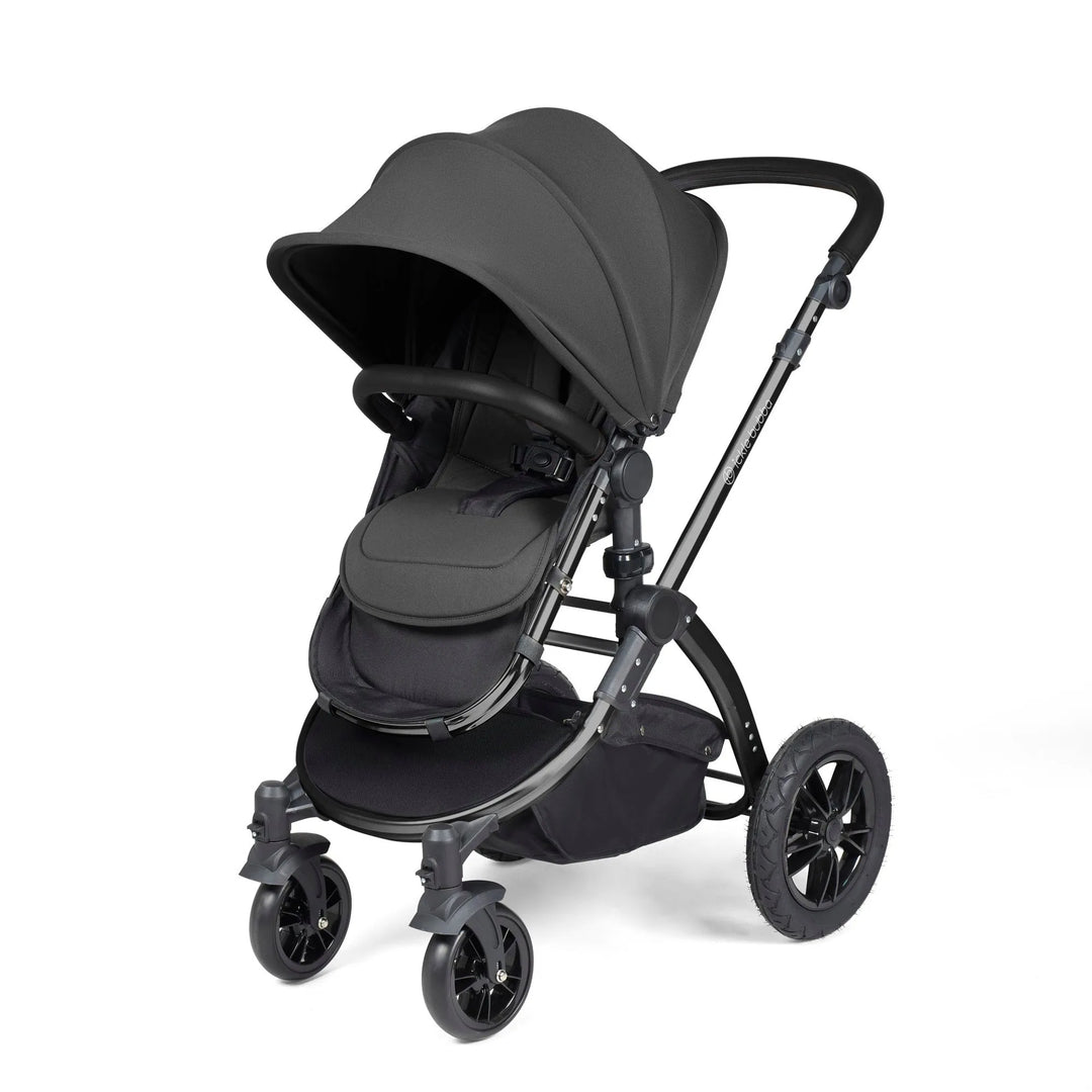 Ickle Bubba Stomp Luxe All in One Premium Travel System with ISOFIX Base - Charcoal Grey Black/Black