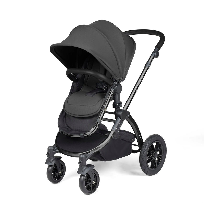 Ickle Bubba Stomp Luxe 12 Piece Cirrus Travel System + Isofix Base - Charcoal Grey/Black/Black