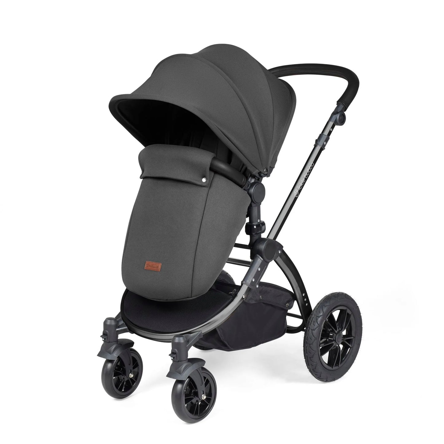 Ickle Bubba Stomp Luxe 12 Piece Cirrus Travel System + Isofix Base - Charcoal Grey/Black/Black