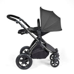 Ickle Bubba Stomp Luxe 12 Piece Cirrus Travel System + Isofix Base - Charcoal Grey/Black/Black
