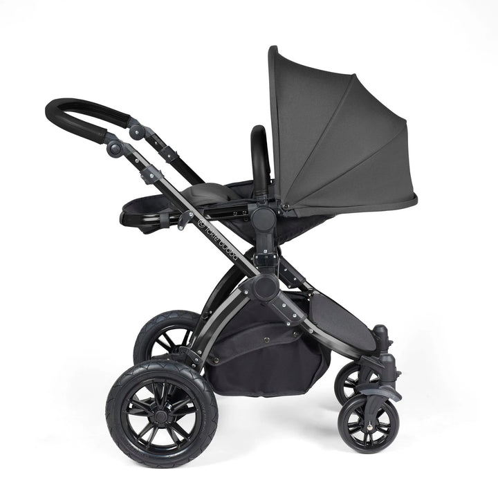 Ickle Bubba Stomp Luxe All in One Premium Travel System with ISOFIX Base - Charcoal Grey Black/Black