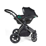 Ickle Bubba Stomp Luxe 12 Piece Cirrus Travel System + Isofix Base - Charcoal Grey/Black/Black