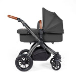 Ickle Bubba Stomp Luxe 12 Piece Cirrus Travel System + Isofix Base - Charcoal Grey/Black/Tan