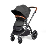 Ickle Bubba Stomp Luxe 12 Piece Cirrus Travel System + Isofix Base - Charcoal Grey/Black/Tan