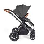 Ickle Bubba Stomp Luxe 12 Piece Cirrus Travel System + Isofix Base - Charcoal Grey/Black/Tan