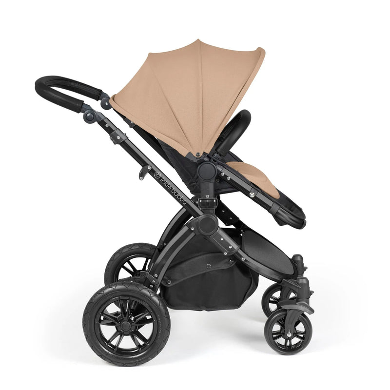 Ickle Bubba Stomp Luxe 12 Piece Cirrus Travel System + Isofix Base - Desert Black/Black
