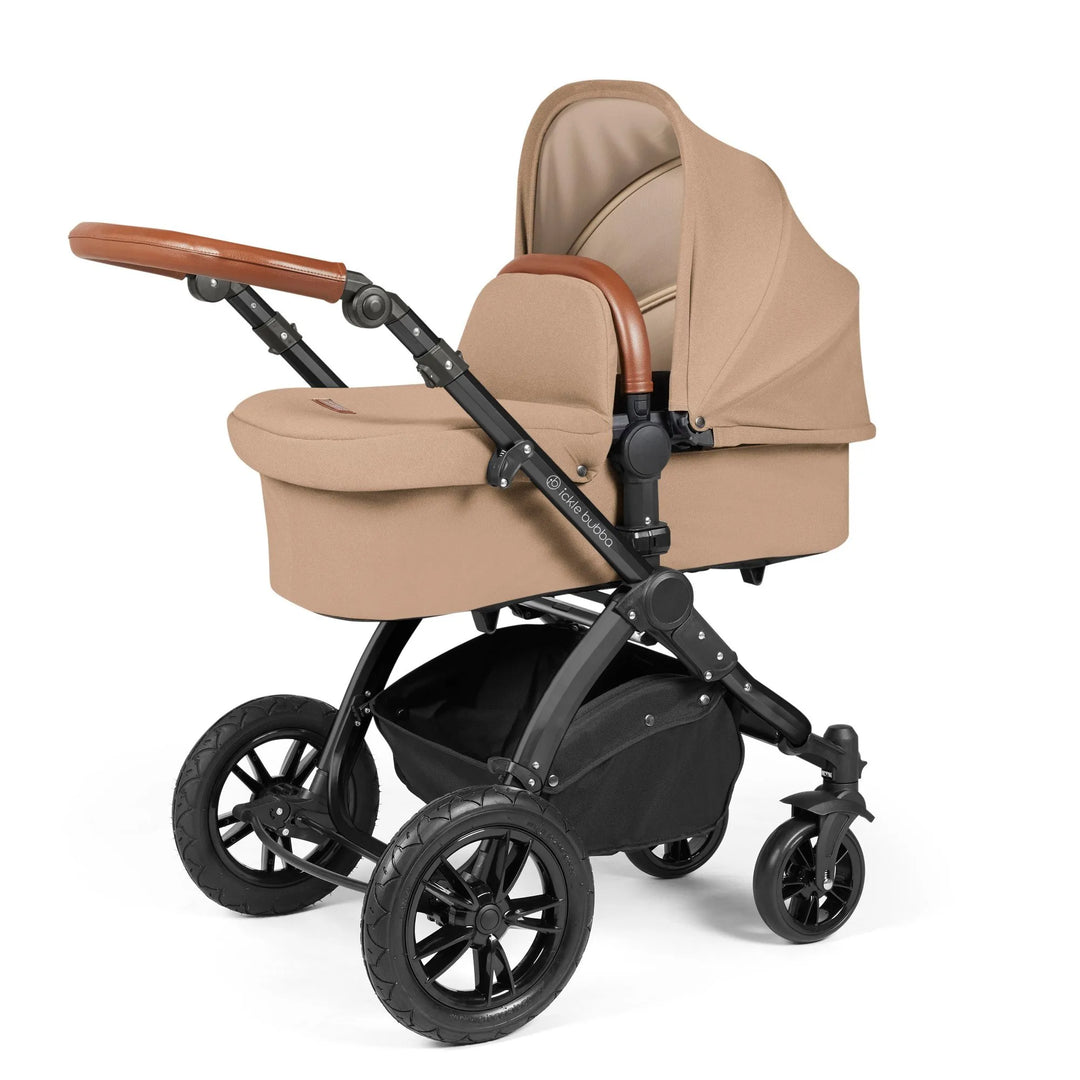 Ickle Bubba Stomp Luxe All in One Premium Travel System with ISOFIX Base - Desert Black/Tan