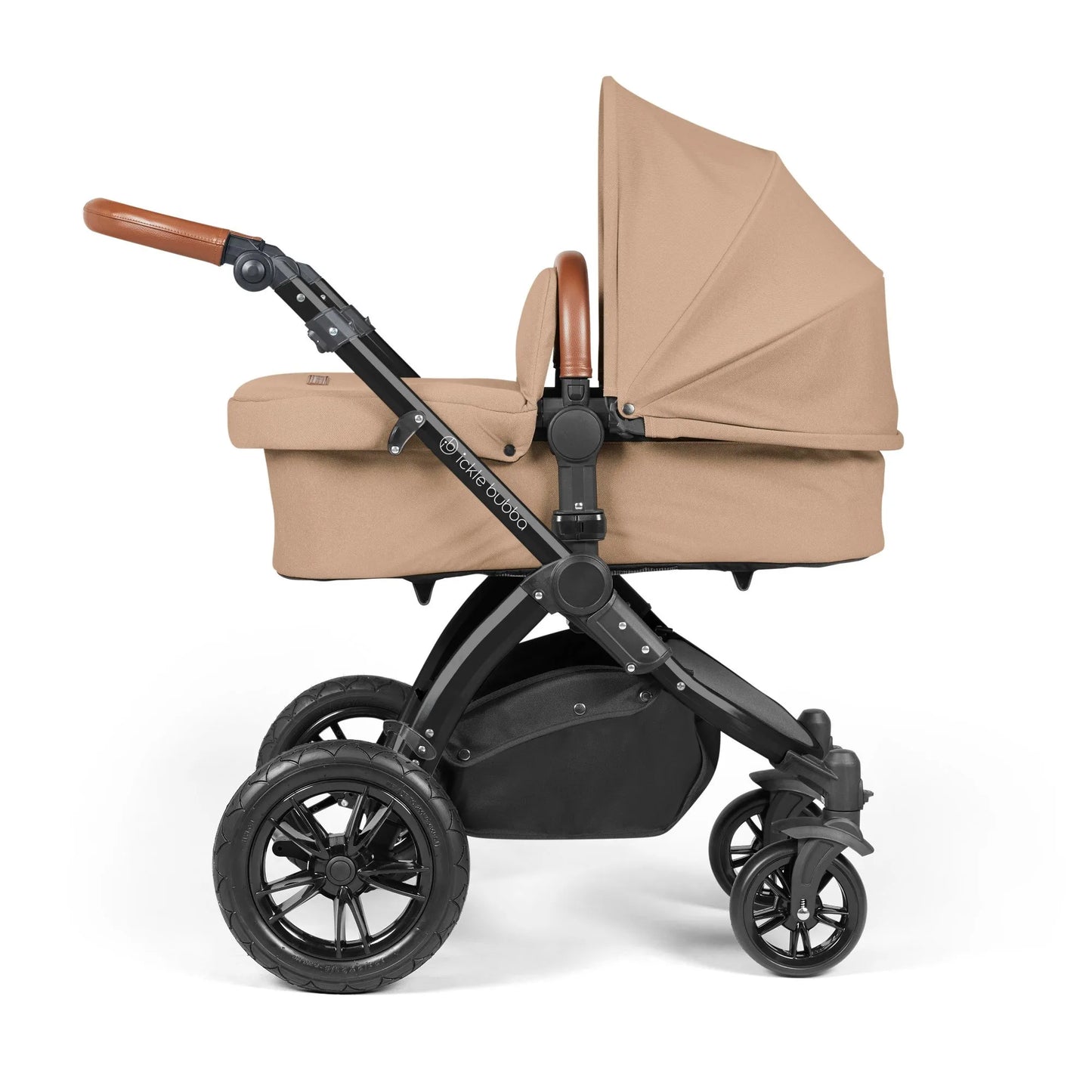 Ickle Bubba Stomp Luxe 12 Piece Cirrus Travel System + Isofix Base - Desert Black/Tan