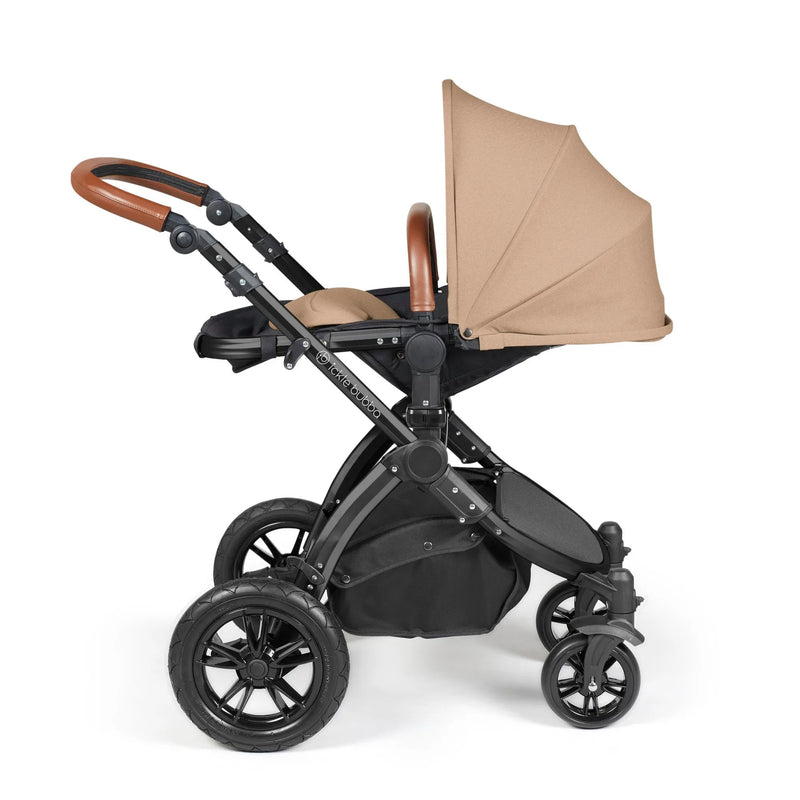 Ickle Bubba Stomp Luxe 12 Piece Cirrus Travel System + Isofix Base - Desert Black/Tan
