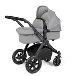 Ickle Bubba Stomp Luxe 12 Piece Cirrus Travel System + Isofix Base - Pearl Grey/Black/Black