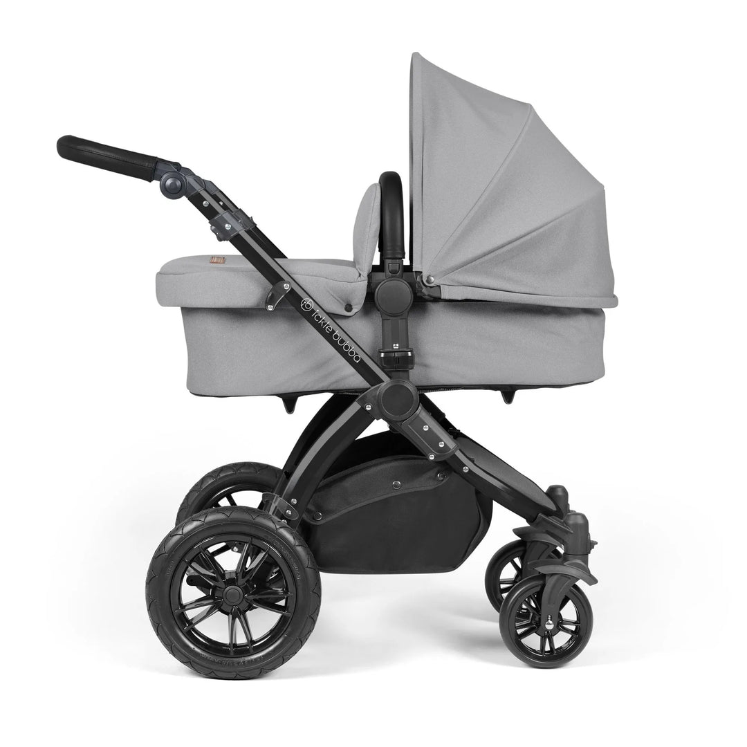 Ickle Bubba Stomp Luxe All in One Premium Travel System with ISOFIX Base - Pearl Grey Black/Black