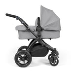 Ickle Bubba Stomp Luxe 12 Piece Cirrus Travel System + Isofix Base - Pearl Grey/Black/Black