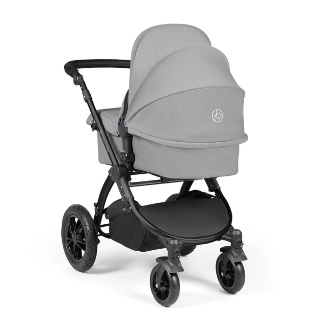 Ickle Bubba Stomp Luxe All in One Premium Travel System with ISOFIX Base - Pearl Grey Black/Black