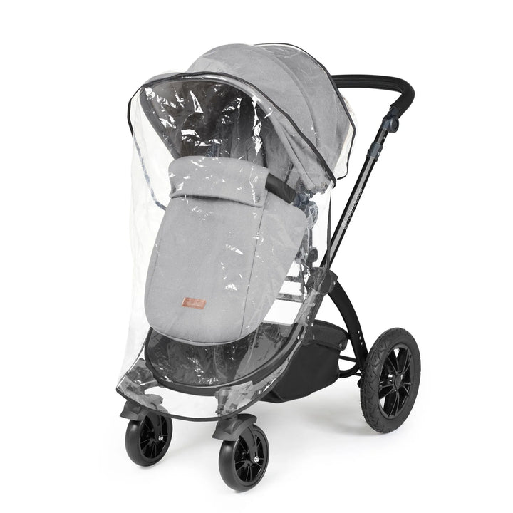 Ickle Bubba Stomp Luxe All in One Premium Travel System with ISOFIX Base - Pearl Grey Black/Black