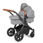 Ickle Bubba Stomp Luxe 12 Piece Cirrus Travel System + Isofix Base - Pearl Grey/Black/Tan