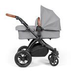 Ickle Bubba Stomp Luxe 12 Piece Cirrus Travel System + Isofix Base - Pearl Grey/Black/Tan