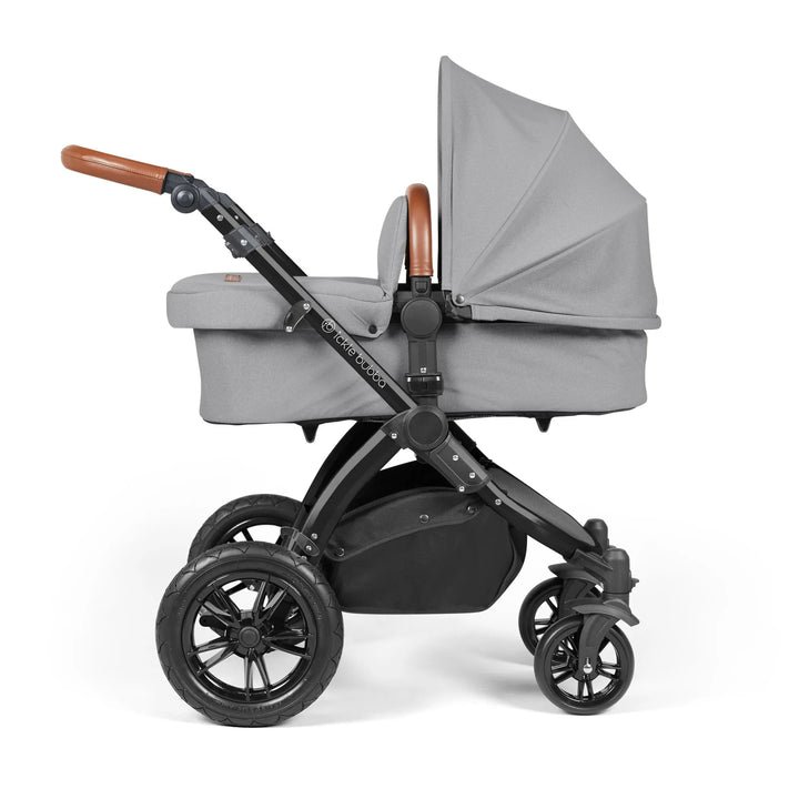 Ickle Bubba Stomp Luxe All in One Premium Travel System with ISOFIX Base - Pearl Grey Black/Tan