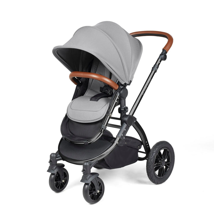 Ickle Bubba Stomp Luxe All in One Premium Travel System with ISOFIX Base - Pearl Grey Black/Tan